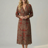Zoé | Robe midi portefeuille naturelle