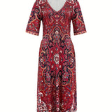 Camille – Robe fluide élégante à col V