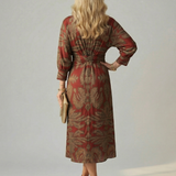Zoé | Robe midi portefeuille naturelle