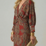 Zoé | Robe midi portefeuille naturelle