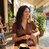 Léa | Robe midi rayée à taille plissée