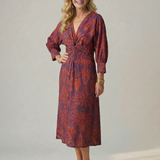 Zoé | Robe midi portefeuille naturelle