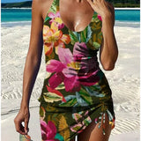 Fiesta – Tankini graphique fleuri avec short, effet ventre plat