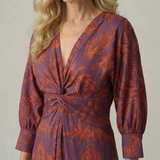 Zoé | Robe midi portefeuille naturelle