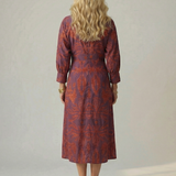 Zoé | Robe midi portefeuille naturelle