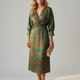 Zoé | Robe midi portefeuille naturelle