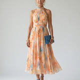 Manon | Robe midi douce à col halter