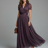 Sophie | Robe longue à taille froncée et ouverture goutte