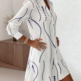 Camille – Robe chemise col ondulé