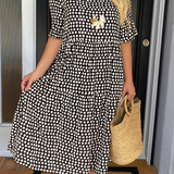 Iris – Robe midi sable élégante