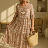 Iris – Robe midi sable élégante