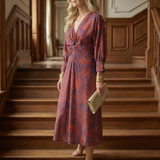 Zoé | Robe midi portefeuille naturelle