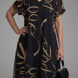 Adèle – Robe midi fluide imprimé abstrait