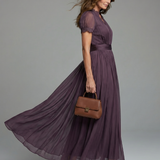 Sophie | Robe longue à taille froncée et ouverture goutte
