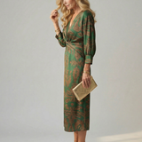Zoé | Robe midi portefeuille naturelle