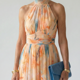 Manon | Robe midi douce à col halter