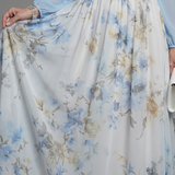 Clara | Robe longue fleurie à col V et corsage transparent