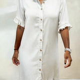 Maria | Robe en Denim Confortable avec Plis Flatteurs
