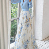 Éléonore – Robe longue fleurie élégante