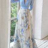 Éléonore – Robe longue fleurie élégante