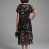 Adèle – Robe midi fluide imprimé abstrait