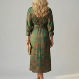 Zoé | Robe midi portefeuille naturelle