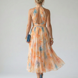 Manon | Robe midi douce à col halter