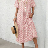 Rosalie – Robe midi fluide et confortable à motif élégant