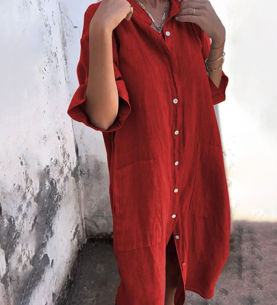 Léna – Robe chemise bohème