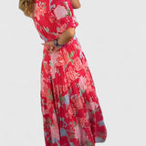 Minelda – Robe fleurie col V