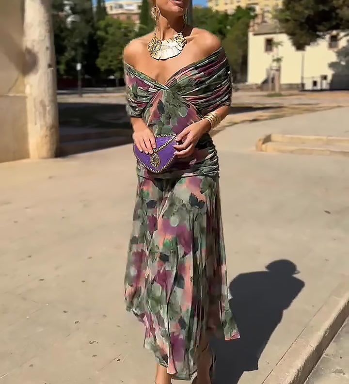 Louise | Robe Maxi de Fête Élégante à Col V