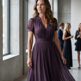 Sophie | Robe longue à taille froncée et ouverture goutte