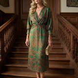 Zoé | Robe midi portefeuille naturelle