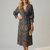 Zoé | Robe midi portefeuille naturelle
