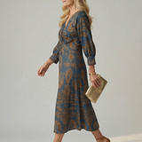 Zoé | Robe midi portefeuille naturelle