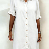 Maria | Robe en Denim Confortable avec Plis Flatteurs