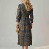 Zoé | Robe midi portefeuille naturelle