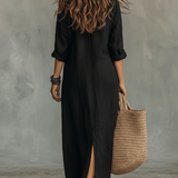 Noémie – Robe chemise bohème longue