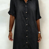 Maria | Robe en Denim Confortable avec Plis Flatteurs