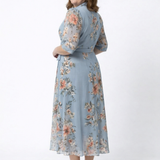 Camille – Robe midi portefeuille fleurie