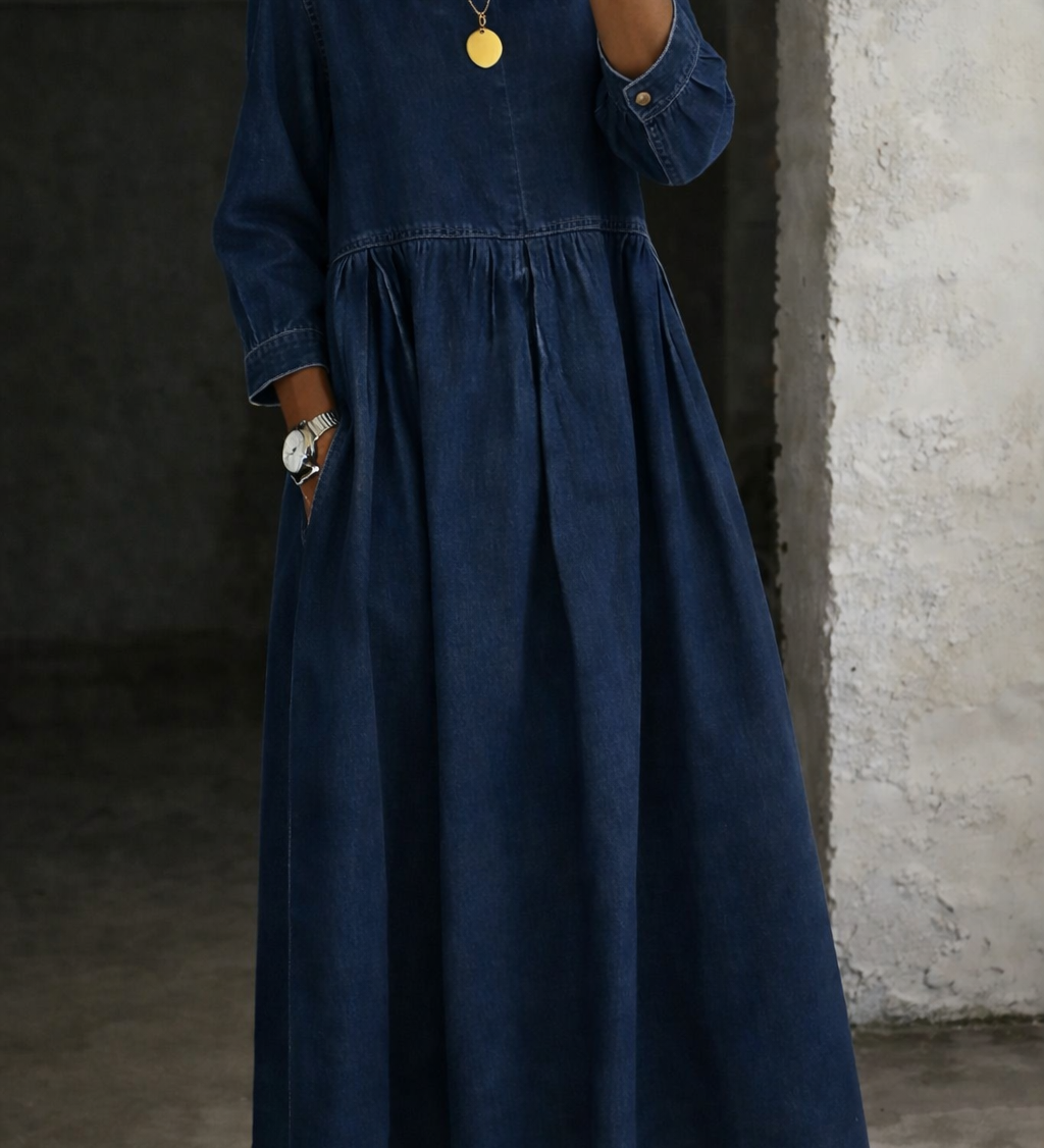 Clara | Robe en jean avec col Peter Pan