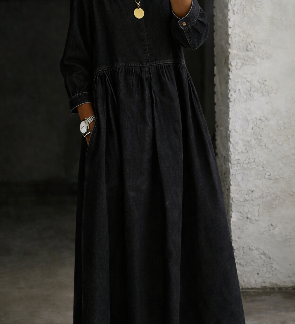 Clara | Robe en jean avec col Peter Pan