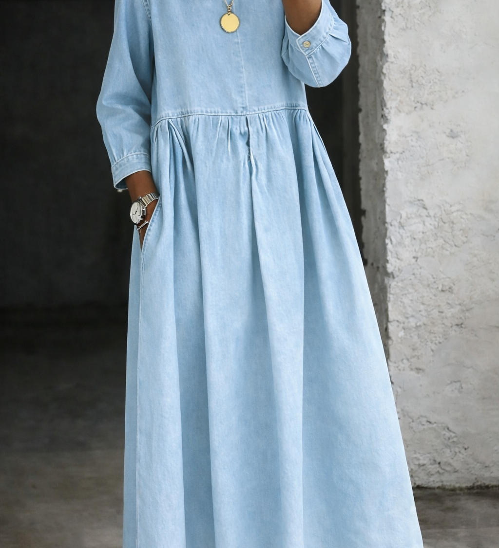 Clara | Robe en jean avec col Peter Pan