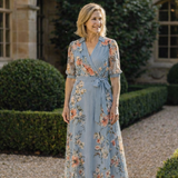 Camille – Robe midi portefeuille fleurie