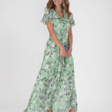 Ismérie – Robe longue fleurie en chiffon