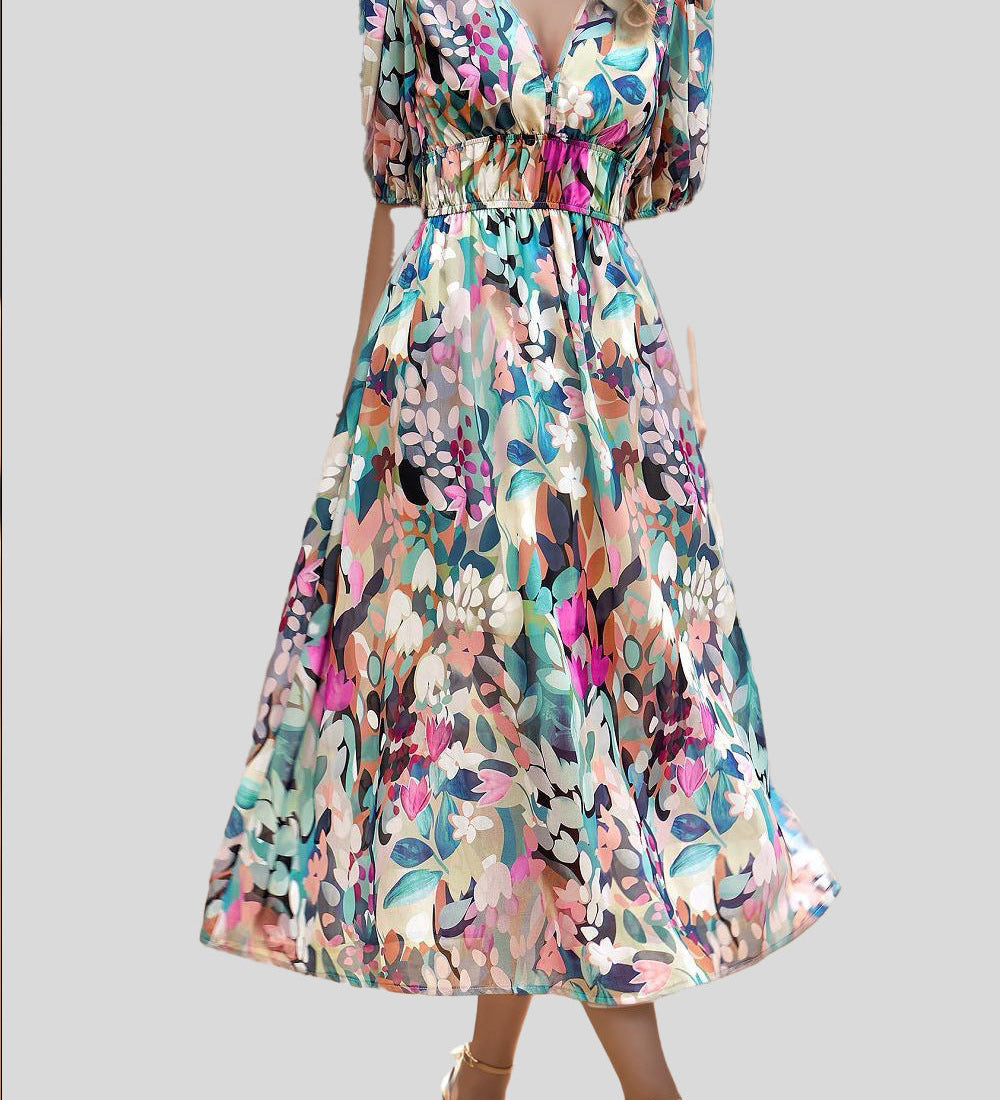 Eulalie – Robe midi fluide col V