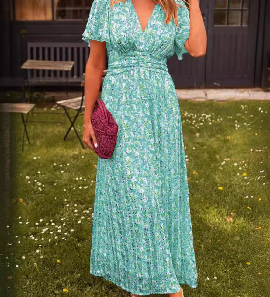 Élina – Robe longue fluide fleurie