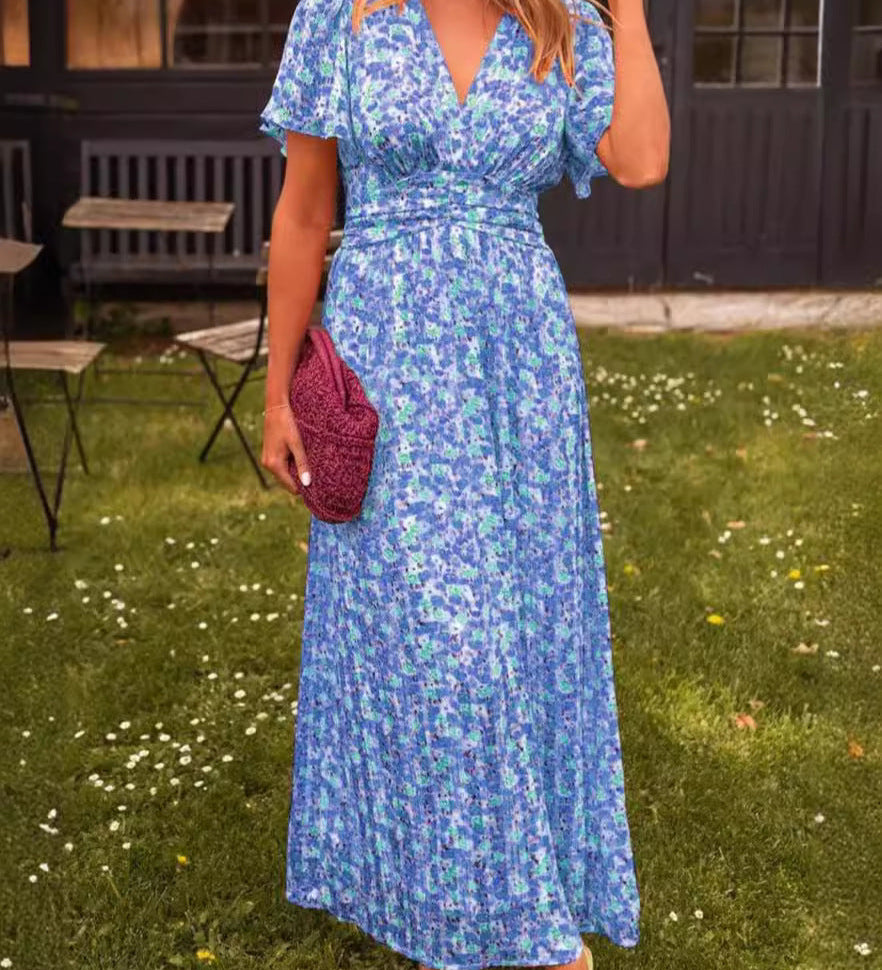 Élina – Robe longue fluide fleurie