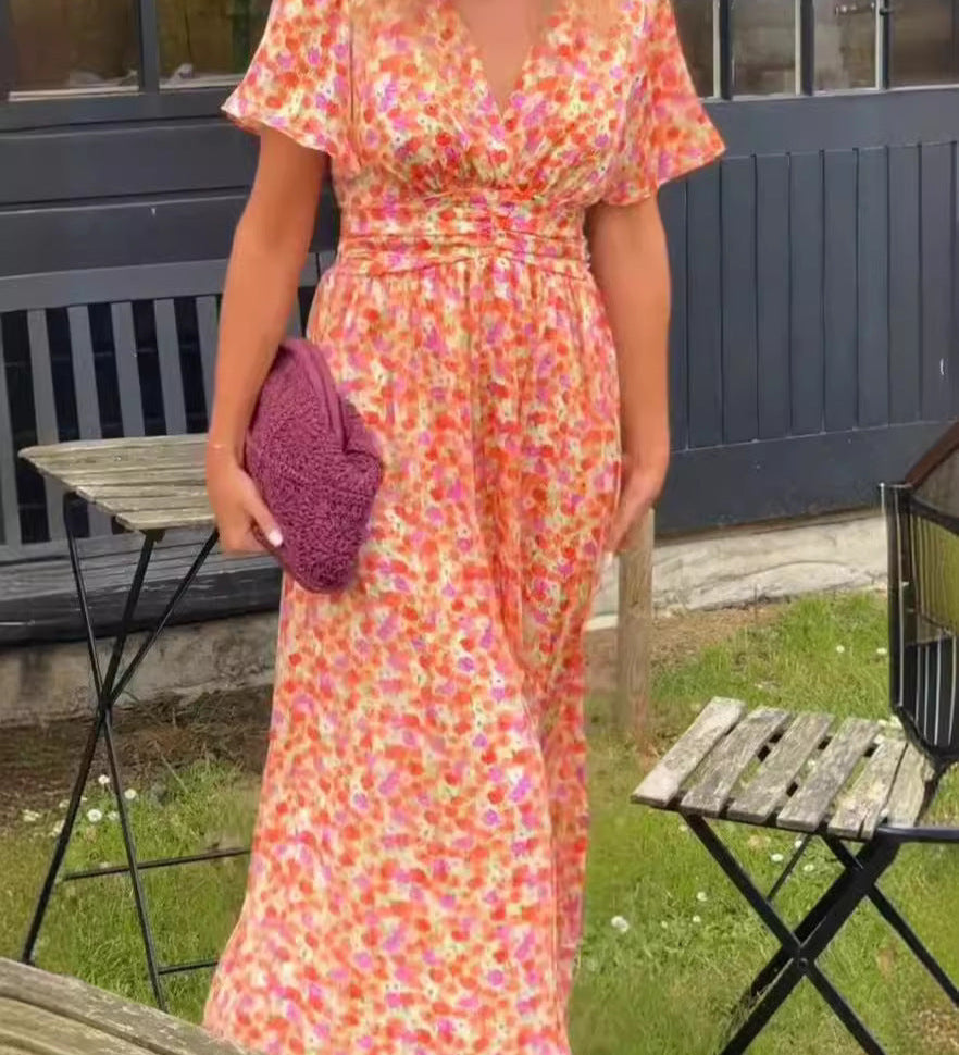 Élina – Robe longue fluide fleurie