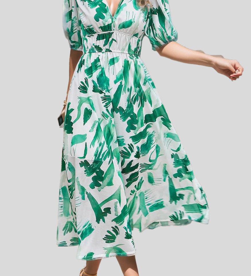 Eulalie – Robe midi fluide col V